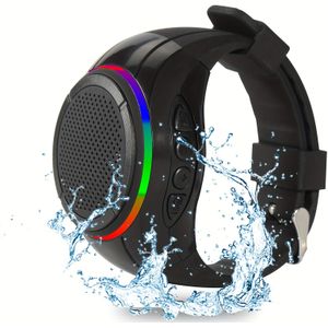 Frewico Draagbare Speaker Horloge X10 - Draadloze Draagbare Clip-On Speaker met Ingebouwde Microfoon, MP3-speler, TWS Stereo, RGB Lichten, USB-Gevoed