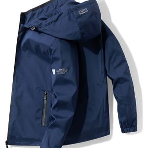 Herren Lichtgewicht Winddichte Capuchonjas met Ritszakken, Regular Fit Casual Sportjas voor Lente/Herfst, Wasmachinebestendige Outdoor Jas, Mode, Windbreaker, PLUS MAAT