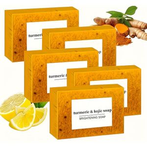 2/3/5 stuks kurkuma zeep citroen zeep handgemaakte zeep, 100g per stuk, alcoholvrij geschikt voor alle lichtbeige types, diep hydraterend, handen gezicht zeep, vakantie cadeau