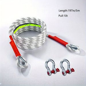 Offroad- en SUV Trekkoord met Reflecterende Band en Opbergtas - Duurzame Nylon Auto Reddingshaak