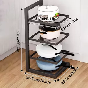 Belle Vous 3-in-1 hangend pannenrek - Keukenrek met een keukenplank - Pannenhanger