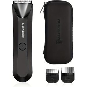 Maxgroom Lichaamshaartrimmer voor Mannen, Schaamhaartrimmer met Vervangbaar Keramisch Mes - Elektrische Scheerapparaat als Vaderdagcadeau
