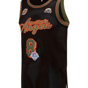 TEMU Heren Angels8&24 Geborduurd Basketbalvest, Ronde Hals Basketbal Top, Herenmode Sportvest