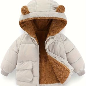 Meisjes Nieuwe Herfst-Winter Koreaanse Stijl Jas | Met Capuchon, Lange Mouwen, Niet-Rekbaar, Kleur, , Casual Pasvorm - FriendMily