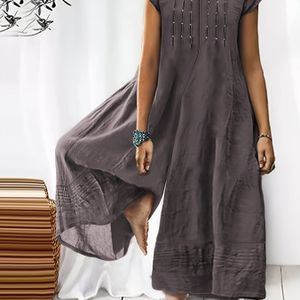 Kleur Wijde Pijpen Jumpsuit, Casual Mouwloze Jumpsuit Voor Lente & Zomer, Dameskleding