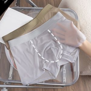 4-delige set heren ijs charme naadloos semi- plat hoek ondergoed, koel, dun, ademend, elastisch en comfortabel