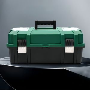 1-pack Folding Toolbox, Thickened Plastic Portable Storage Case For Electrician, Maintenance, Home, Construction, Renovation, Woodworking, Outdoor Use - Tool Organizer Box
