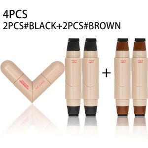 4 stuks Dubbelzijdige Draaibare Eyeliner Stempels - Waterdicht, Vlekvrij, Perfecte Symmetrie voor Beginners, Ideaal Cadeau