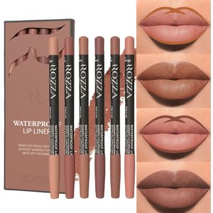 6-delige Nude Matte Lip Liner Make-up Set - en Langdurig Waterdicht Matte Effect, Langdurig en Duurzaam, Makkelijk aan te Brengen en Niet Vlekkerig Lip Liner, Geschikt voor Dagelijkse Make-up