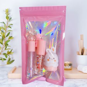 Schattige Lipgloss Set van 3 stuks - Cartoon Capibara & Beer Glitter Kleurveranderende Liptint met Sleutelhanger Aardbeiengeur Lippenbalsem, 3 stuks Cadeau voor Meisjes op Valentijnsdag