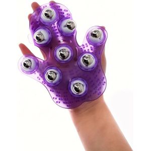Een massagehandschoen met rollende ballen: voor het masseren van de nek, rug, schouders, heupen, gezicht en meer!
