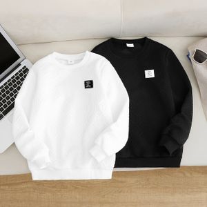 Twee Pakken Nieuwe Lente en Herfst Hoodies voor Jongens en Jongens, Modieus en Veelzijdig, Lange Mouwen, Reliëf Gestreept, Hoofdstuk