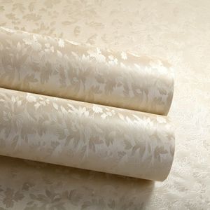 Verstevigde Europese Zelfklevende Behangfolie voor Woonkamer en Slaapkamer, Beige met Herfstbladeren Design