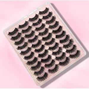 20 Pairs Natuurlijke Lange 3D Mink Wimpers Nep Wimpers Makeup Kit Mink Wimpers Verlenging Wimpers Korte Wimpers