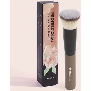 MAANGE Borstel - Platte Top, Ultra-Zachte Nylon Haren voor Naadloze, Snelle Toepassing - Geurvrij, Ideaal voor Alle Huidtypes - Zwarte Handgreep, MAANGE