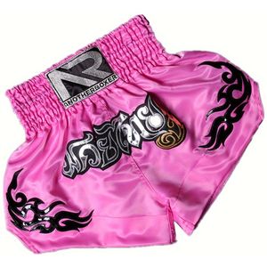 Muay Thai & MMA Gevechtsshorts - Gouden Bloemendesign, Duurzaam Polyester, Niet-Rekbare Stof voor , Gevechtssporten Training & Competitie - Zwart