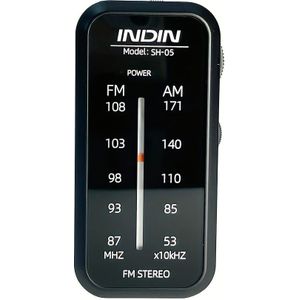 Compact Zakradio met Oortelefoon - AM/FM Stereo Geluid, Geweldige Ontvangst voor Binnen & Buiten Gebruik, Werkt op Batterijen (AAA Niet Inbegrepen)