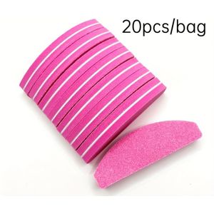 20-pack nagelpolijst, dubbelzijdige nagelvijl polijstblokken 100/180 draagbare nagelvijl, spons polijstvijl voor natuurlijke, gel en acrylnagels (roze)