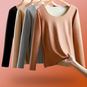 4-delige set gemengde kleuren naadloze ademende snel-drogende thermische lange mouwen onderkleding met dubbelzijdig geborsteld fleece