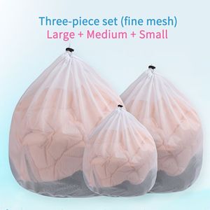 3pcs Set Drawstring Protective Laundry Bag Machine Washing Underwear Net Bag Filter Washing Sweater Clothes Down Jacket Net Bag Deformation Prevention Dirty Clothes Storage Bag, Laundry Bags