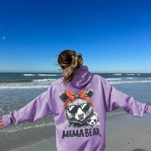 Hoodie: Soft, Stretchy Polyester With Animal Print And Pockets - Fall/winter