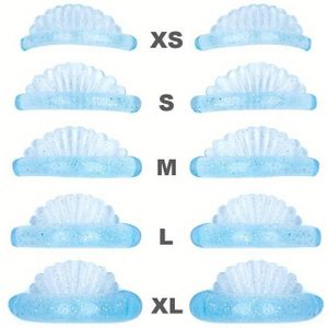 5 paar siliconen wimperkrul pads, schelpvormige glitter hemelsblauw, ongeparfumeerde wimperlift enting gereedschap, superzachte extensie siliconen pads