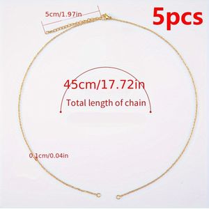 10pcs/ 5pcs 45+5cm Stainless Steel Double Jump Rings Adjustable Cuba Necklace Chain Diy Charms Pendants Jewelry Making Chains Supplies