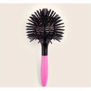 Een 3D Curl Haarborstel met Plastic Borstelharen - Hittebestendige Ronde Afwerkingskam voor Normaal Haar - Antistatische ABS Handvat voor & Stylen