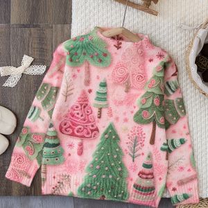 Kerstmeisjes Mode Trui, Trendy Herfst/Winter Kerstboom Print Pullover voor Buiten, Kamperen, Vakantie, Perfect Kerstcadeau voor Meisjes - 211
