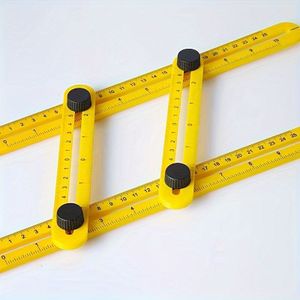 1pc 4-in-1 Folding Ruler - Dual Scale In Inches & Centimeters, Measuring , Sides & Corners, Plastic, No Power Required