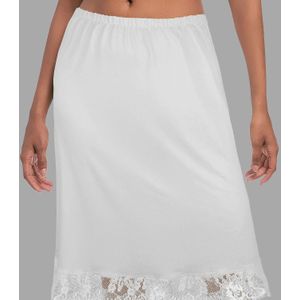 Stijlvolle -lengte Petticoat met Kant en Elastische Tailleband - Machinewasbaar Lichtgewicht Laagje voor Vrouwen, Veelzijdig voor Casual & Formele Outfits, Flatterende , Semi-transparante Stof