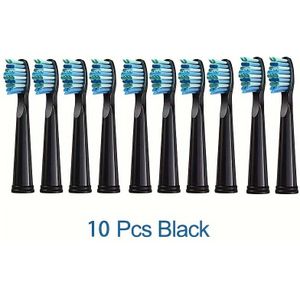 10st Borstelvervangingskoppen, Compatibel met Seago/ Elektrische Tandenborstels FW/SG 507/508/515/551/917/959 - Duurzaam, Meerkleurig (Zwart, Blauw, Roze) voor Verbeterde Mondhygiëne