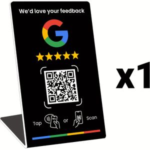 NFC Tap & , Eenvoudige Installatie met Beoordelingslinkbeheer, Duurzaam PVC, Ideaal voor Google Reviews en Media Integratie, Social Media Standaard