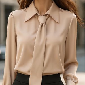 Professioneel Overhemd met Lange Mouwen en Knoopsluiting | Modieus Casual Kleur Revers Overhemd voor Dames