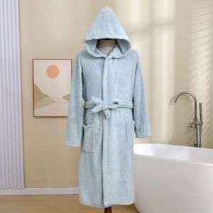 1pc Badjas voor dames, verdikte lange mouwen lange badjas, zachte absorberende band badhanddoek, huishoudelijke kleurrijke badjas, badkamerbenodigdheden - Geschikt voor 100 kg