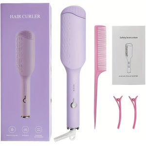 EU Standaard 32mm Krultang, Diepe U-vormige Styling Wand met 4 Warmte-instellingen & Snel Verwarmend voor Brede en Diepe Golven - Roze