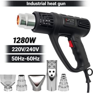 Heteluchtpistool 1280W | Heavy Duty Snelle Verwarmingskit met Dubbele Temperatuurinstellingen 150°C & 650°C, Oververhittingsbeveiliging, Ideaal voor Knutselen, PVC Krimpen, Lak Strippen