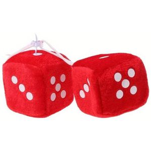 2 stuks Automatische Zachte Fuzzy Dobbelstenen voor Achteruitkijkspiegel Frame Decoratie, Ontworpen voor Auto Interieur Accessoires.