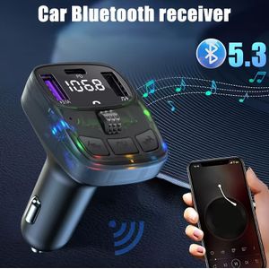 Auto Draadloze Ontvanger met 5.3, Oplader, FM Zender, Verliesloos Geluid, Auto Plug Adapter, MP3 Speler voor Lange Reizen, Zonder Batterij