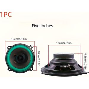 5-Inch High-Fidelity Auto Luidspreker Upgrade - Geschikt voor Alle Voertuigen, Verbetert de Geluidskwaliteit
