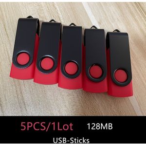 5-delige set 128MB/256MB/512MB USB-sticks met draaibare dop & hoesje - USB 2.0 geheugensticks geschikt voor pc, laptop, smartphones, tablets, gameconsoles (compatibel met /)
