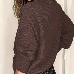 Nieuwe Herfst/Winter Kant V-hals Trui voor Vrouwen, Losse Lange Mouwen Kleur Trui