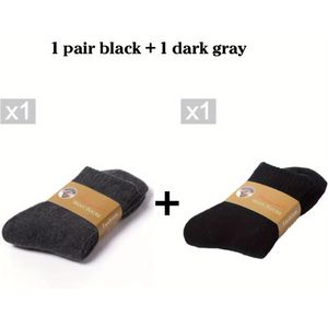 2 Paar Herfst Winter Dikke Wollen Sokken, Unisex Kleur Casual Warme Mid-Calf Sokken, 70% Wol 30% Alleen Handwas