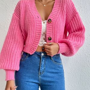 Lanternmouw Chunky Cropped Losse Cardigan