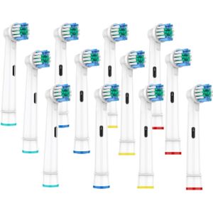 12 stuks/16 stuks Opzetborstels Compatibel met Oral-B Elektrische Tandenborstel | , Identifier Ringen, Zachte Stevigheid, Ongeparfumeerd door yesmilekit