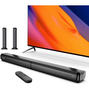 ULTIMEA 2.2kanaals 100W Soundbar voor Smart TV, 2-in-1 Afneembare Soundbar voor TV, Bluetooth 5.3 Draadloze Soundbar, Luide , Aanpasbare Bas, ARC/OPT/AUX/Wandmontage