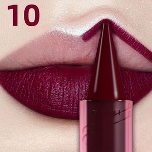 Matte Lippenstift - Waterdicht, Langhoudende Make-up met Lippenlijner in Rood, Roze Rood, Roze, Oranje, ,