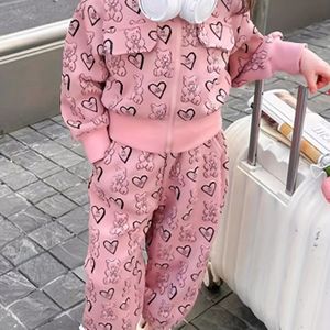 Meisjes Lente/Herfst Mode Sweatshirt Set, Koreaanse Stijl 2025 Nieuwe Aanwinst, Trendy Cartoon Kleding Tweedelige Outfit