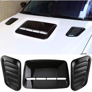 1/2/3 stuks Universele Auto Motorkap Luchtinlaat Ventilatie Decor Cover Kit Uitlaat Tuning Motorhoes Exterieur Hoogwaardige ABS Accessoire