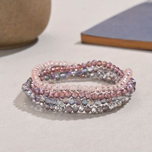 4 Stuks/set Vier Set Armband Kleine Frisse Elastische String String Bestie Cadeau Dames Feest Feest Elastische Hand Sieraden